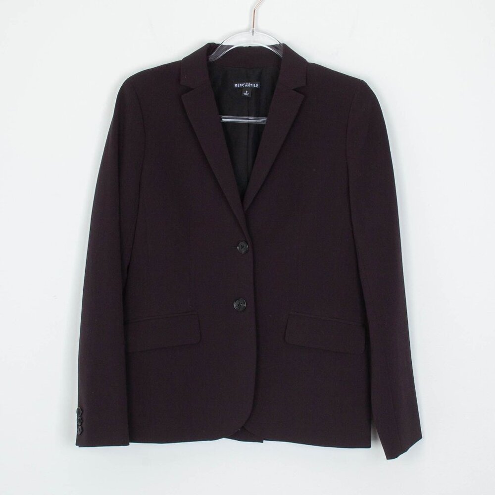 J. Crew Mercantile Womens Classic‎ Work Blazer Size 2 Black Single Breast Career